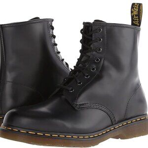 Dr. Martens Black Boots with Yellow Stitching (Unisex)